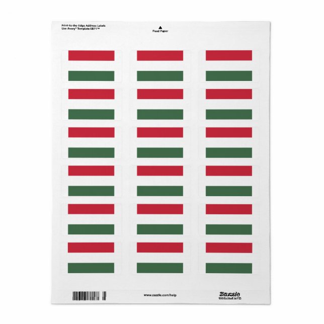 Flag of Hungary custom-cut  Label (Full Sheet)