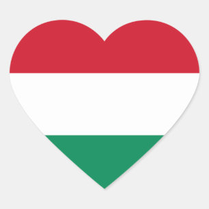 Flag of Hungary Heart Sticker