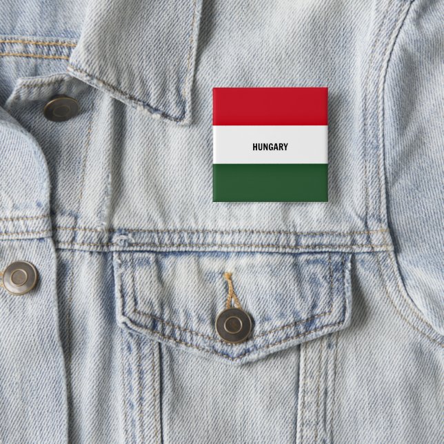 Flag of Hungary, labelled 15 Cm Square Badge (In Situ)