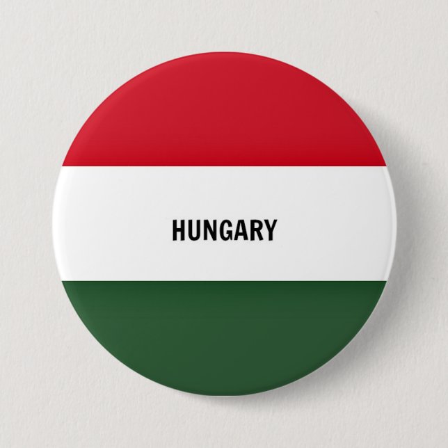 Flag of Hungary, labelled 7.5 Cm Round Badge (Front)