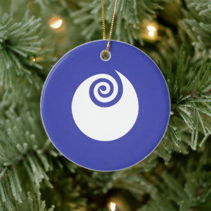 Flag of Ibaraki Prefecture, Japan Ceramic Tree Decoration