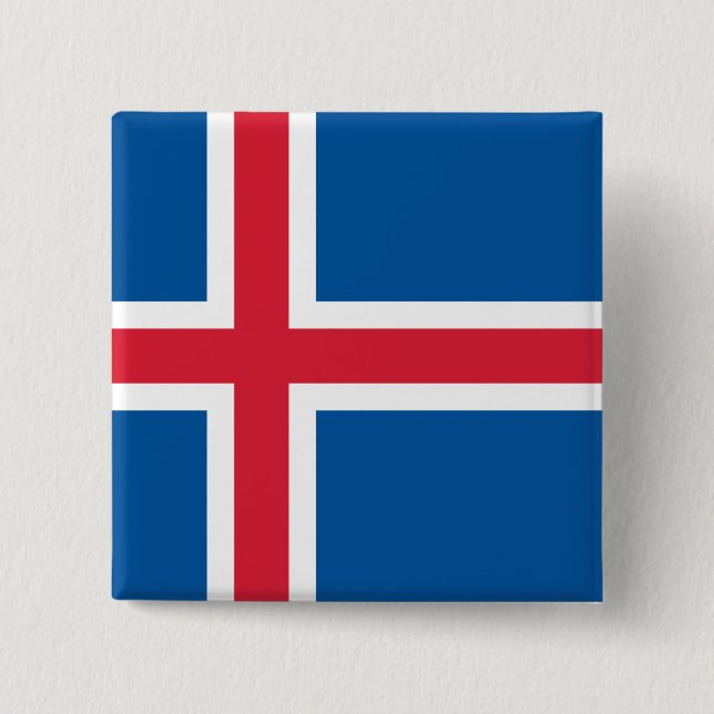 Flag of Iceland 15 Cm Square Badge (Front)