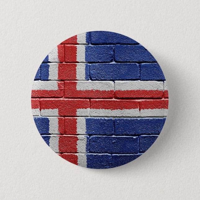 Flag of Iceland 6 Cm Round Badge (Front)