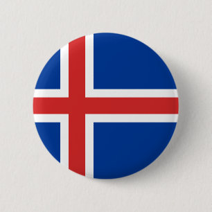 Flag of Iceland 6 Cm Round Badge