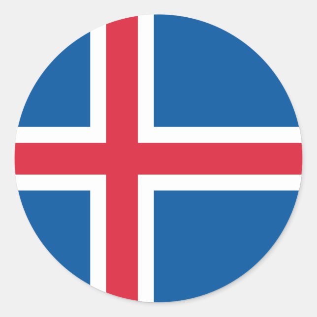 Flag of Iceland Classic Round Sticker (Front)