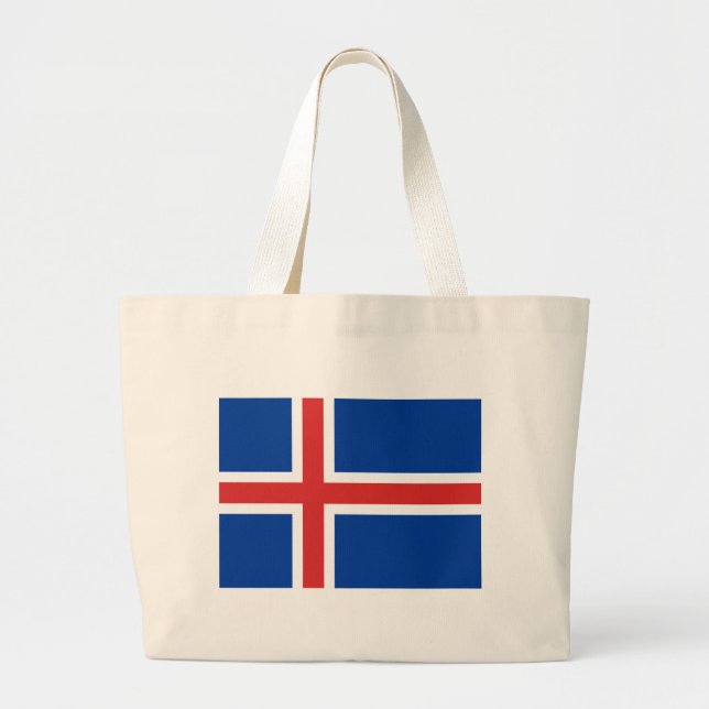 Flag of Iceland Large Tote Bag (Front)