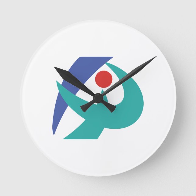 Flag of Iga, Mie, Japan Round Clock (Front)