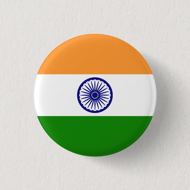 Flag of India 3 Cm Round Badge (Front)