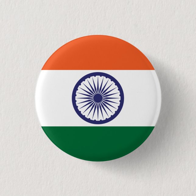 Flag of India 3 Cm Round Badge (Front)
