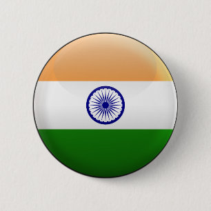 Flag of India 6 Cm Round Badge