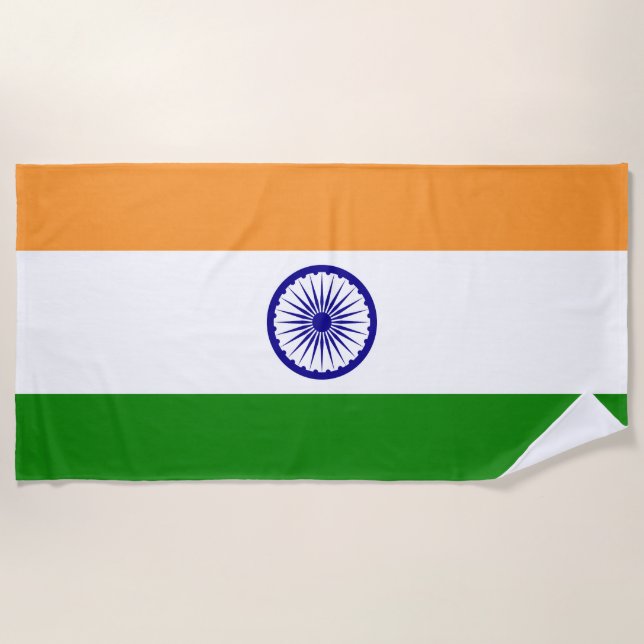 Flag of India Beach Towel (Front)