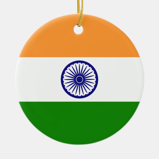 Flag of India Ceramic Tree Decoration (Front)