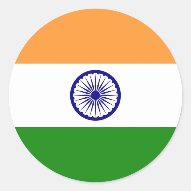 Flag of India Classic Round Sticker (Front)