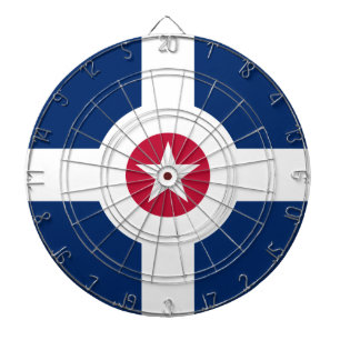 Flag of Indianapolis, Indiana Dartboard With Darts