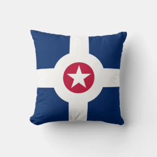Flag of Indianapolis, Indiana Throw Pillow