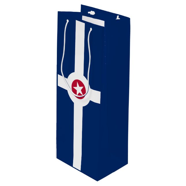 Flag of Indianapolis, Indiana Wine Gift Bag (Front Angled)