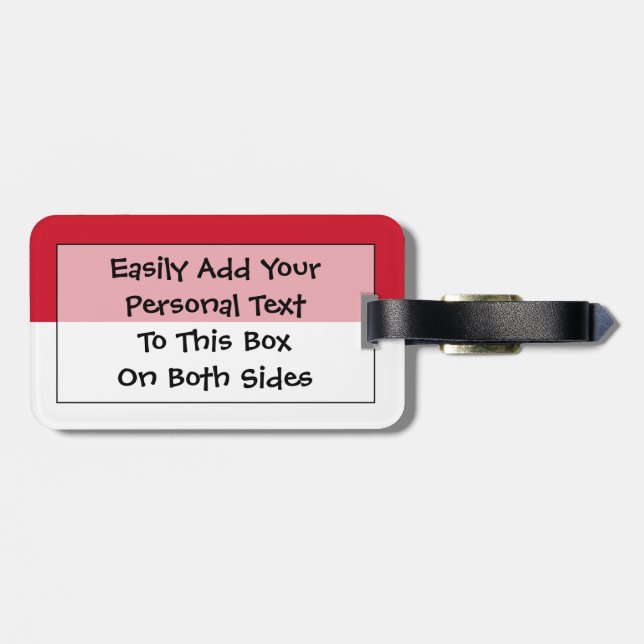 Flag of Indonesia Easy ID Personal Luggage Tag (Back Horizontal)