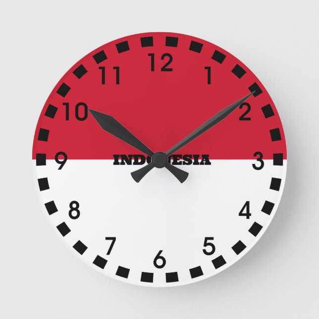 Flag of Indonesia Round Clock (Front)