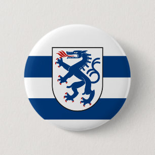 Flag of Ingolstadt, Bavaria - GERMANY 6 Cm Round Badge