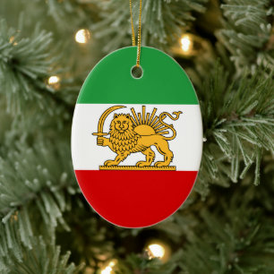 Flag of Iran (1964–1980) Ceramic Tree Decoration