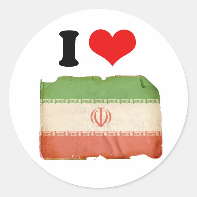 Flag of Iran Classic Round Sticker (Front)