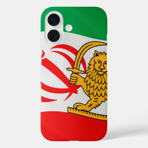Flag of Iran combining the Islamic Republic emblem iPhone 16 Case