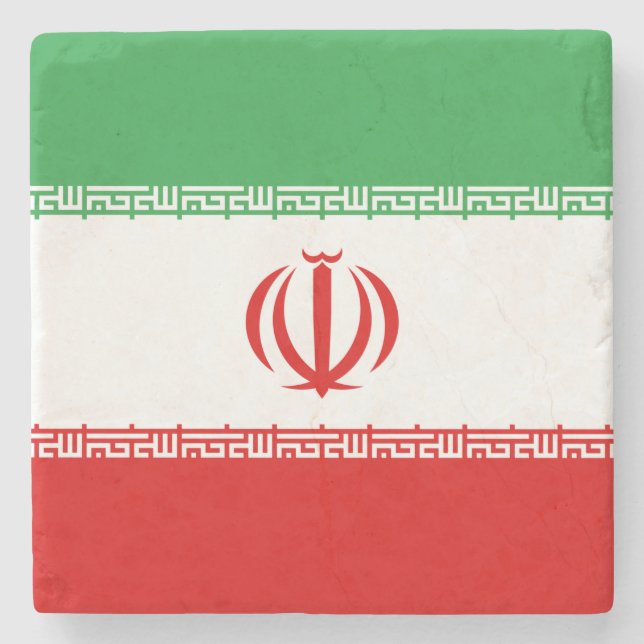 Flag of Iran Stone Coaster (Front)