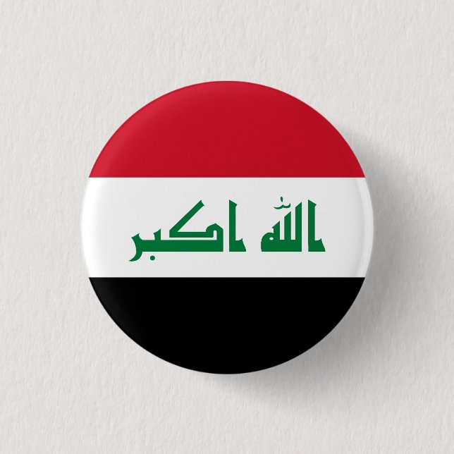 Flag of Iraq 3 Cm Round Badge (Front)