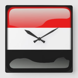 Flag of Iraq Square Wall Clock