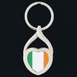 Flag of Ireland Heart Key Ring<br><div class="desc">The country "Flag of Ireland" with a vertical tricolor of green,  white,  and orange.</div>