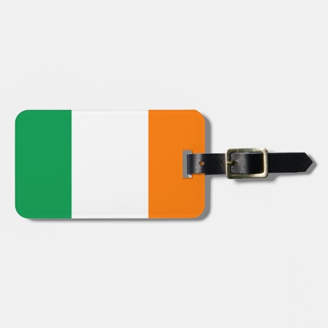 Flag of Ireland Luggage Tag w/ leather strap (Front Horizontal)