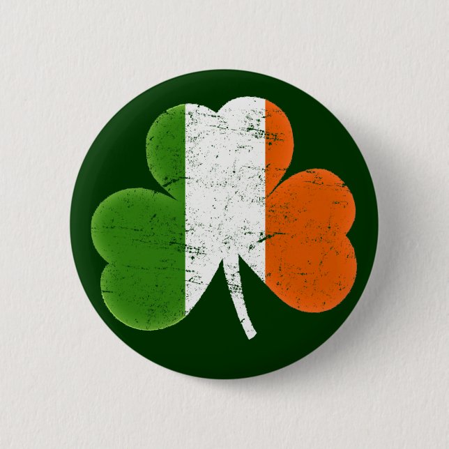 Flag of Ireland Shamrock Irish 6 Cm Round Badge (Front)