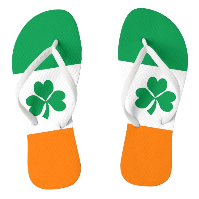 Flag of Ireland Shamrock Jandals (Footbed)
