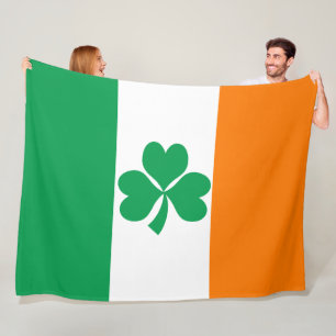 Flag of Ireland Shamrock large Fleece Blanket