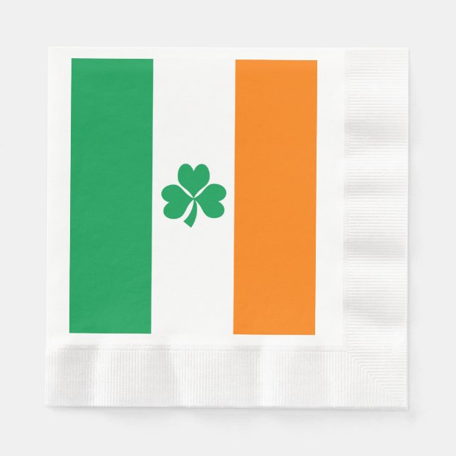 Flag of Ireland Shamrock Napkin (Front)
