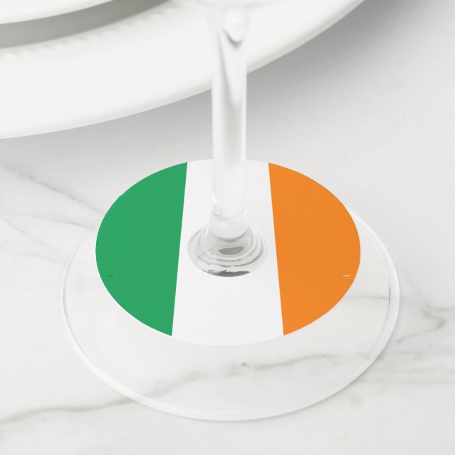 Flag of Ireland Wine Glass Tag (Close Up)