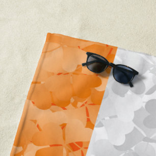 Flag of Ireland with shamrocks pattern Beach Towel