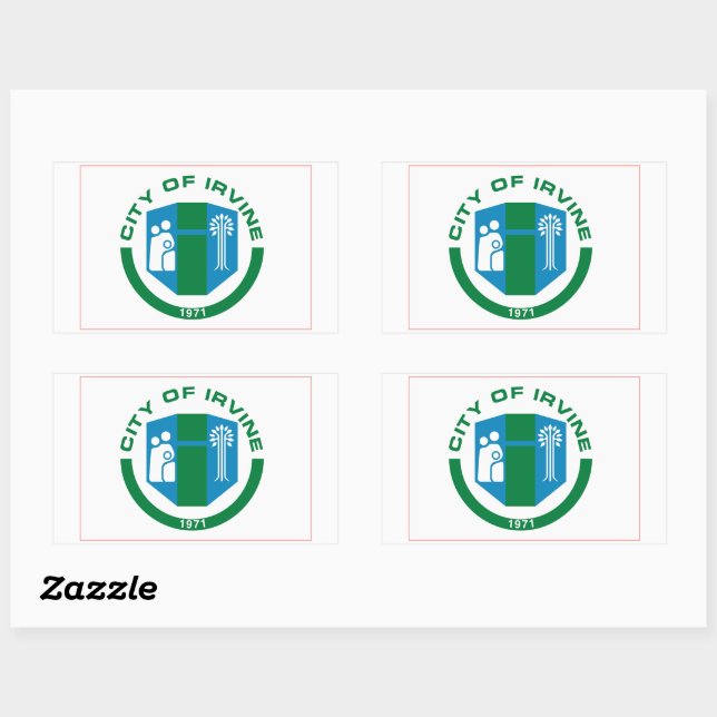 Flag of Irvine, California Rectangular Sticker (Sheet)