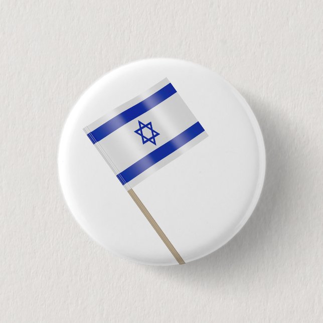 Flag of Israel 3 Cm Round Badge (Front)