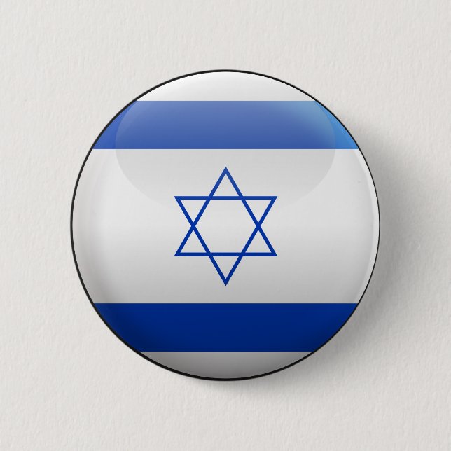Flag of Israel 6 Cm Round Badge (Front)