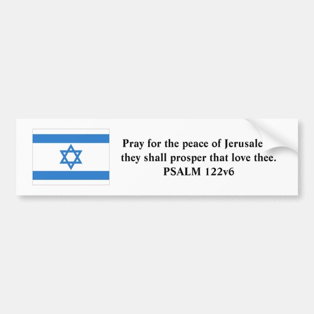 Flag of Israel Bumper Sticker (Front)