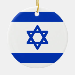 Flag of Israel Ceramic Tree Decoration