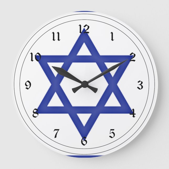 Flag of Israel Large Clock (Front)