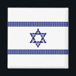 Flag of Israel Magnet<br><div class="desc">The flag of Israel made using images of Gemstones such as Emerald cut Sapphires,  Marquise shaped Sappires,  Triangle Sapphires,  and Diamonds,  as well as Round Diamonds.</div>