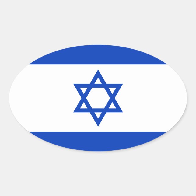 Flag of Israel Oval Sticker (Front)