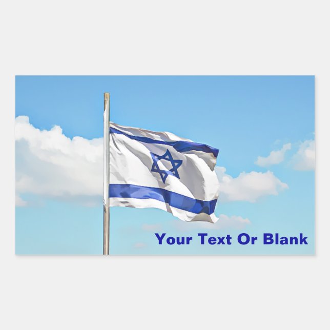 Flag Of Israel Rectangular Sticker (Front)