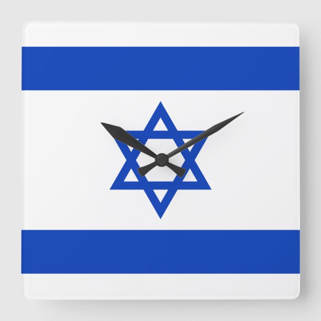 Flag of Israel Square Wall Clock (Front)
