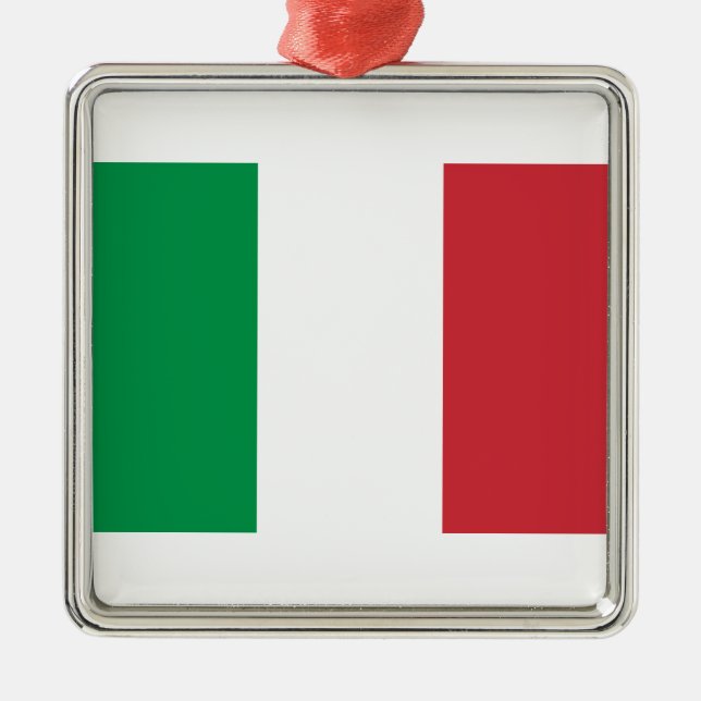 Flag of Italia Metal Tree Decoration (Front)