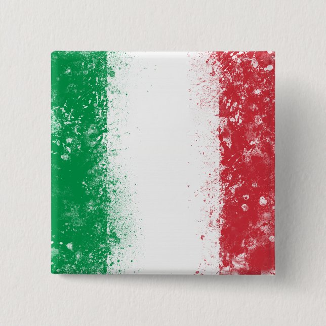 Flag of Italy 15 Cm Square Badge (Front)