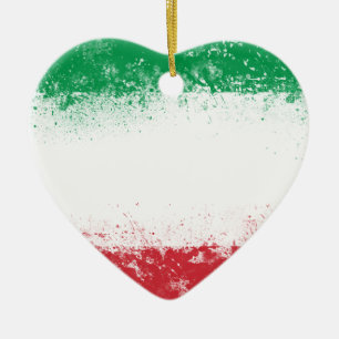 Flag of Italy Ceramic Tree Decoration